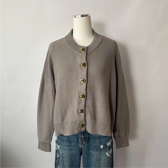 Quince 100% Organic Cotton Cropped Cardigan size Large. - Picture 2 of 8